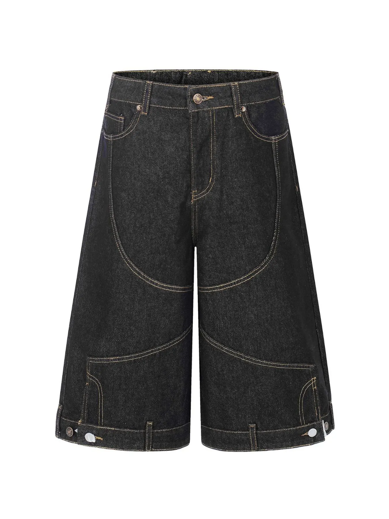 Men's Full Size High-Waisted Wide-Leg Denim Capris Plus Size