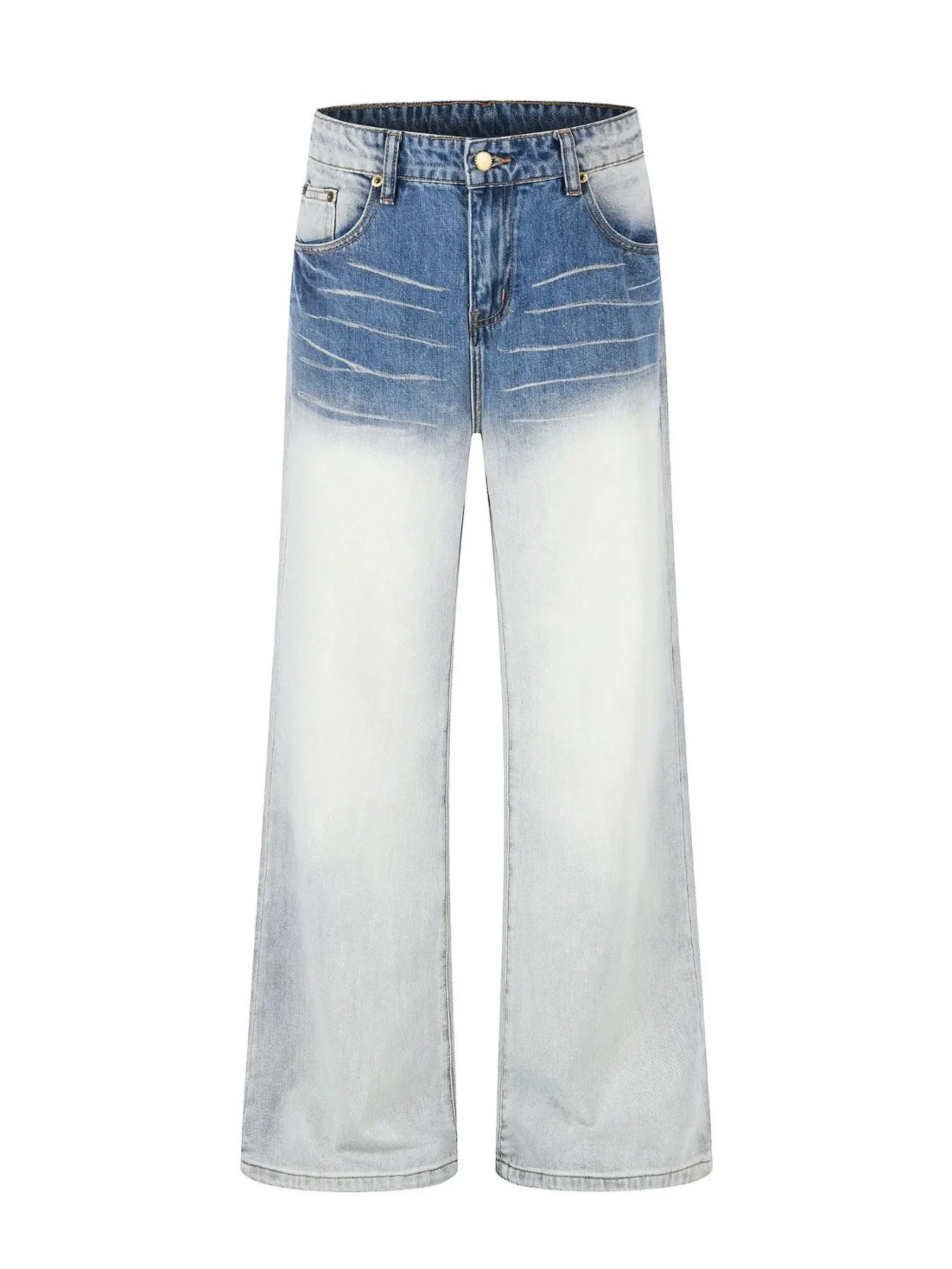 Men's Full Size Washed Wide-Leg Jeans Plus Size